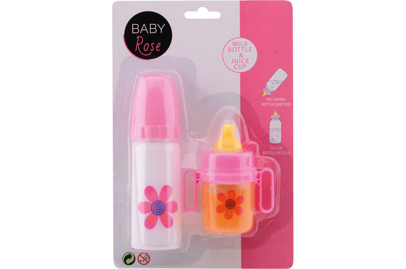 Baby rose 2 zuigflesjes op kaart 27475