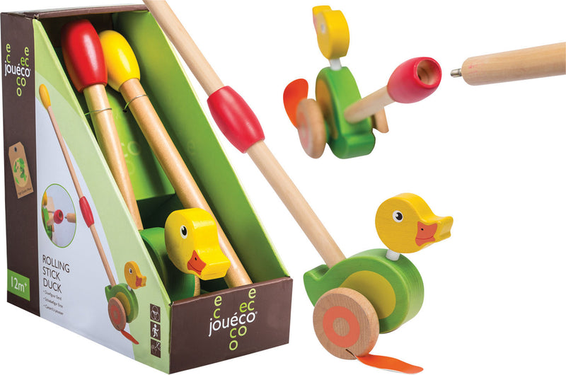 Joueco - Houten duwfiguur eend