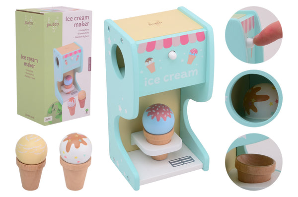 Joueco Houten Ijsmachine met Ijsbollen, 6dlg.