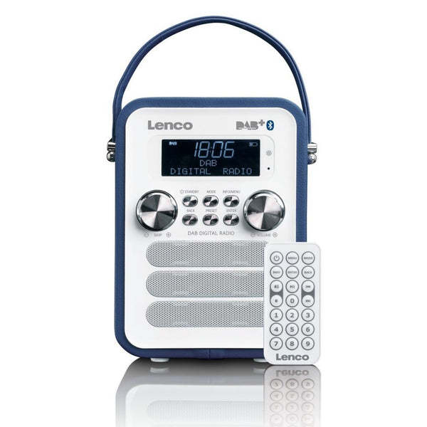 Lenco PDR050BU DAB+ Radio met Subwoofer Wit/Blauw