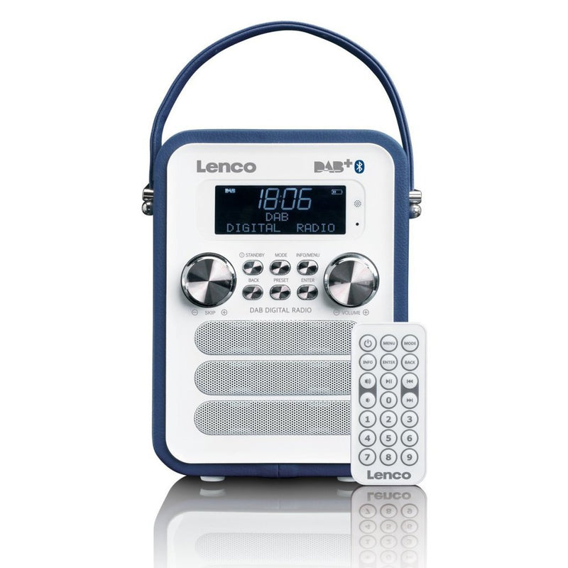 Lenco PDR050BU DAB+ Radio met Subwoofer Wit/Blauw
