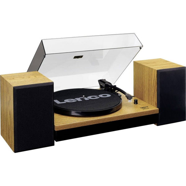 Lenco LS-300 Platenspeler met 2 Externe Speakers MDF/Naturel