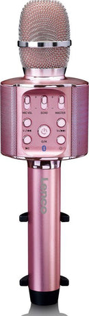 Lenco BMC-090PK Bluetooth Karaoke Microfoon met Speaker en Verlichting Roze