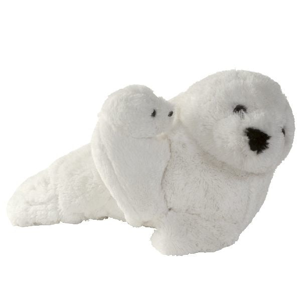 Pluche Zeehond + Jong Wit 28cm