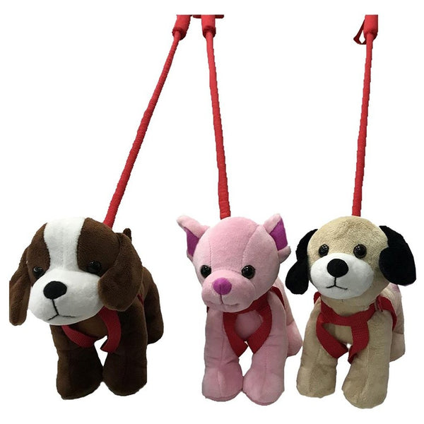 Knuffelhond met Telescopische Loopstok Assorti