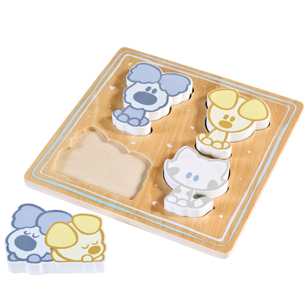 Woezel en Pip Baby Houten Puzzel, 4st.