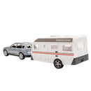 City Die-Cast Auto met Caravan Zilver/Wit