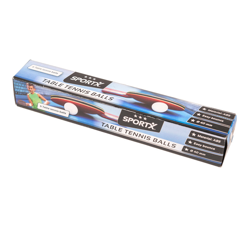 SportX Tafeltennisballen 4 cm 6 Stuks Wit
