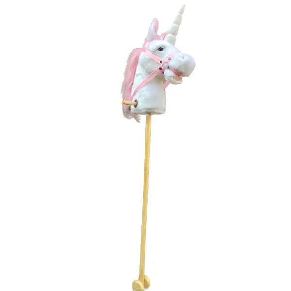 Pluche Eenhoorn Stokpaard met Geluid 97 cm