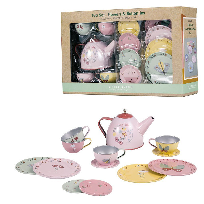 Little Dutch Tinnen Theeservies Flowers