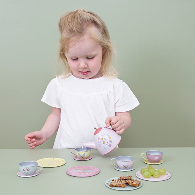 Little Dutch Tinnen Theeservies Flowers