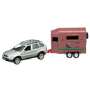 Welly Pull-Back Die-Cast BMW X5 met Paardentrailer en Paard