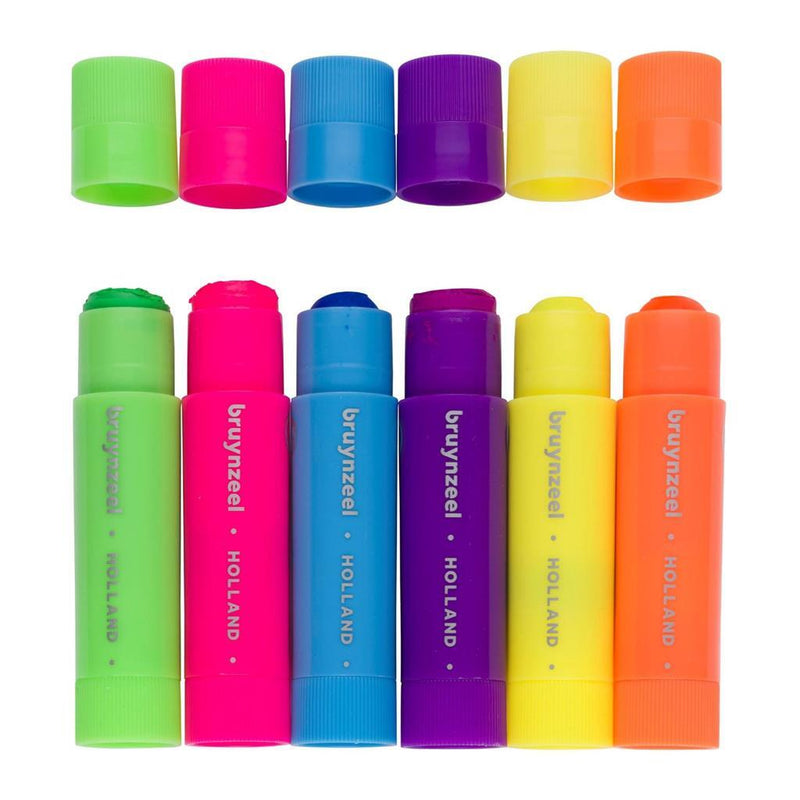 Bruynzeel Kids Plakkaatverf sticks set Neon 6 kleuren