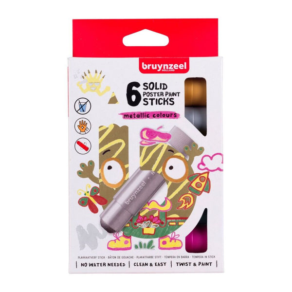 Bruynzeel Plakkaatverf Metallic Kleuren Sticks 6 Stuks