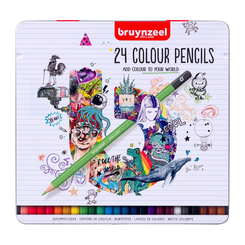 Bruynzeel Kleurpotloden Blik, 24 Kleuren