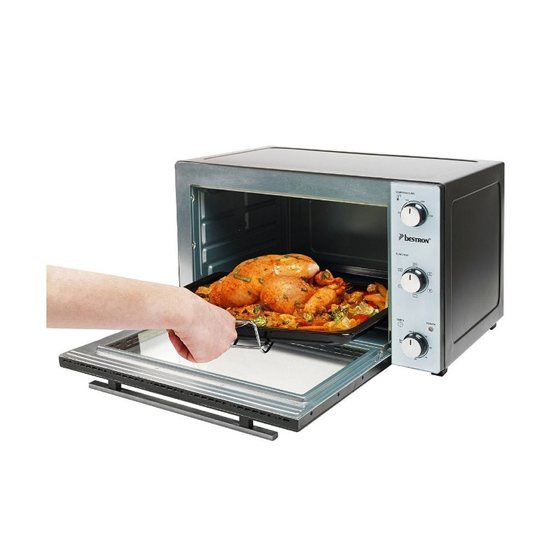 Bestron AOV31 Grill-Bakoven met Hetelucht + Draaispit 1500W RVS/Zwart