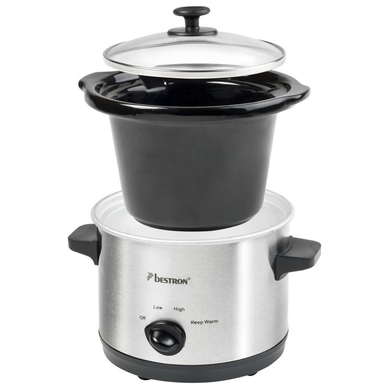 Bestron ASC150 Slowcooker 1.5L RVS/Zwart