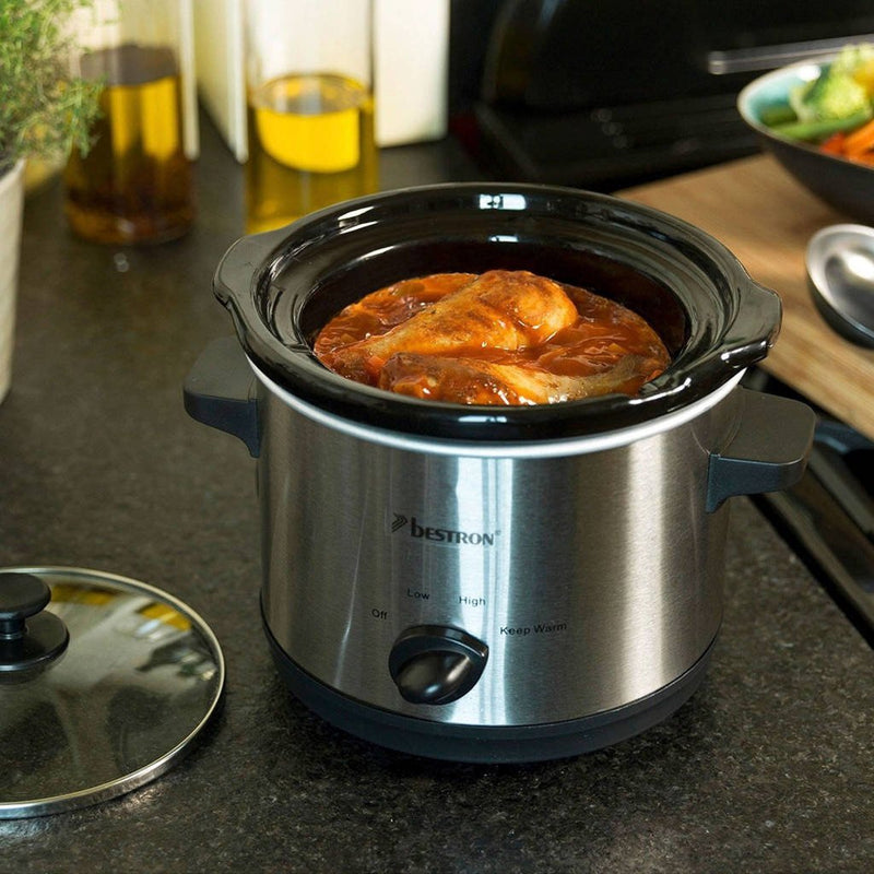 Bestron ASC150 Slowcooker 1.5L RVS/Zwart