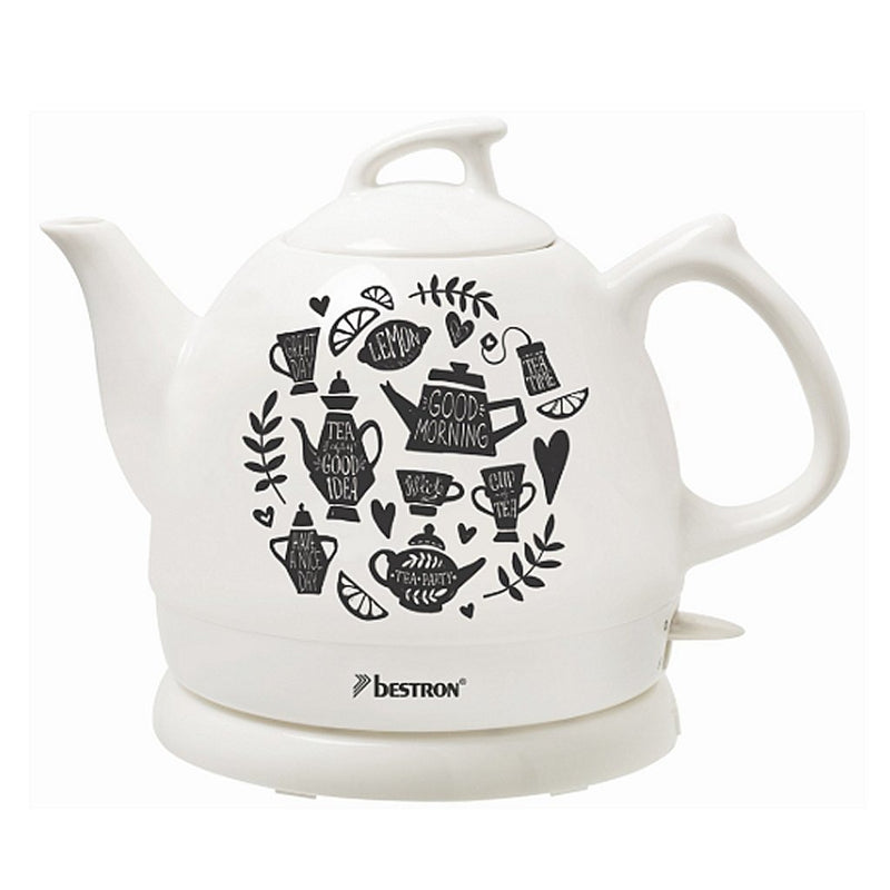 Bestron DTP800TP Keramische Waterkoker 1800W 0.8L Wit/Zwart