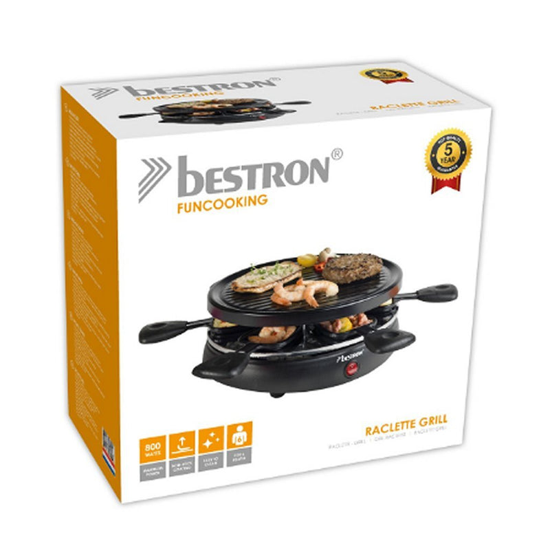 Bestron ARC650 Raclette Grill + 6 Pannetjes Zwart