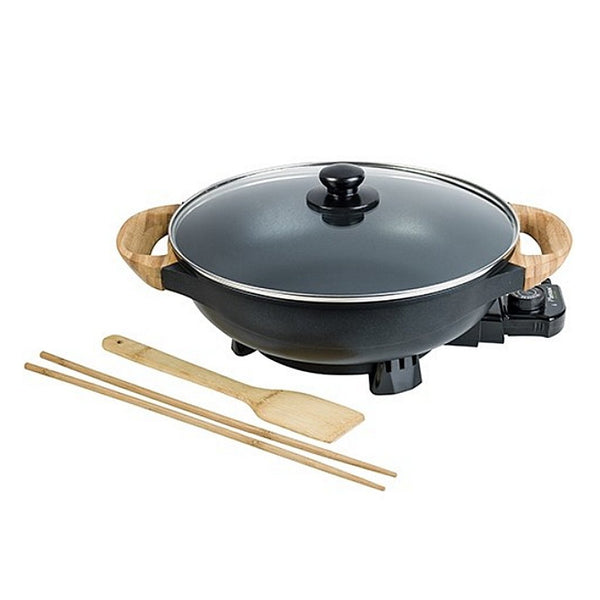 Bestron AEW100AS Asia Lounge Elektrische Wok Zwart/Bamboe