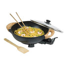 Bestron AEW100AS Asia Lounge Elektrische Wok Zwart/Bamboe