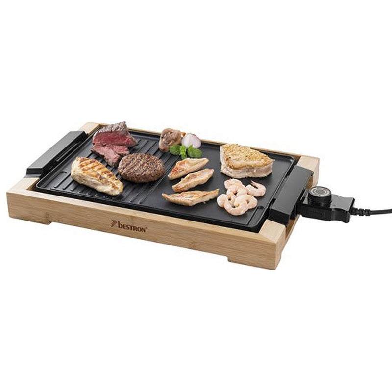 Bestron AG2000BB Teppanyaki Grillplaat Bamboo/Zwart