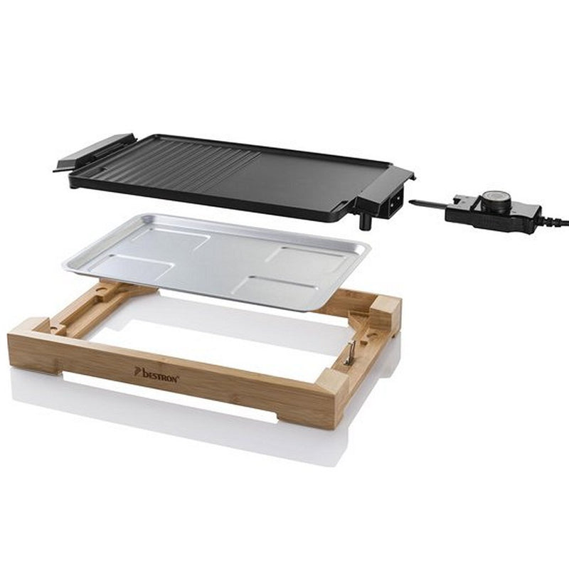 Bestron AG2000BB Teppanyaki Grillplaat Bamboo/Zwart