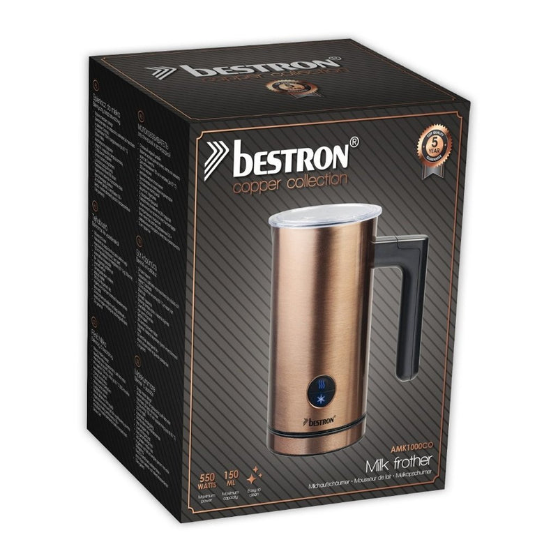 Bestron AMK1000CO Melkopschuimer Koper/Zwart