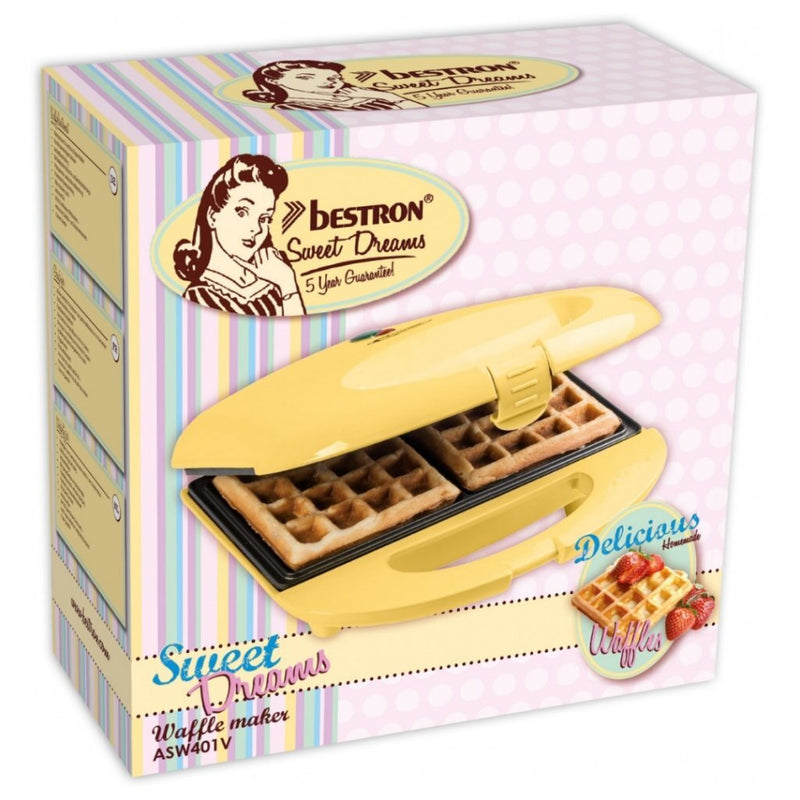 Bestron ASW401V Sweet Dreams Wafelijzer Geel