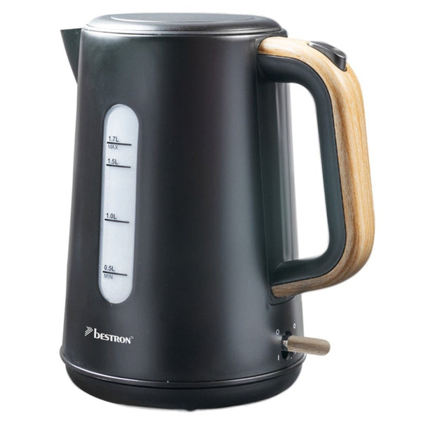Bestron AWK2200BW Snoerloze Waterkoker 1.7L 2200W Zwart/Hout