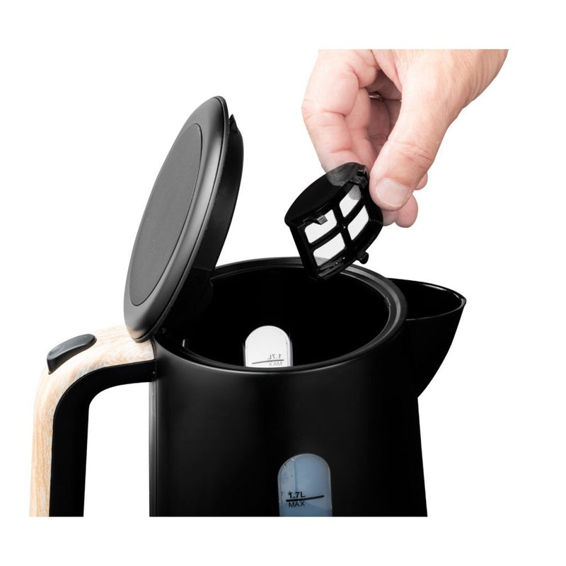 Bestron AWK2200BW Snoerloze Waterkoker 1.7L 2200W Zwart/Hout