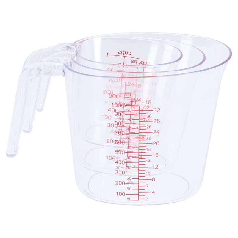 Patisse Stapelbare Maatbekers 250-1000 ml 3 Stuks Transparant