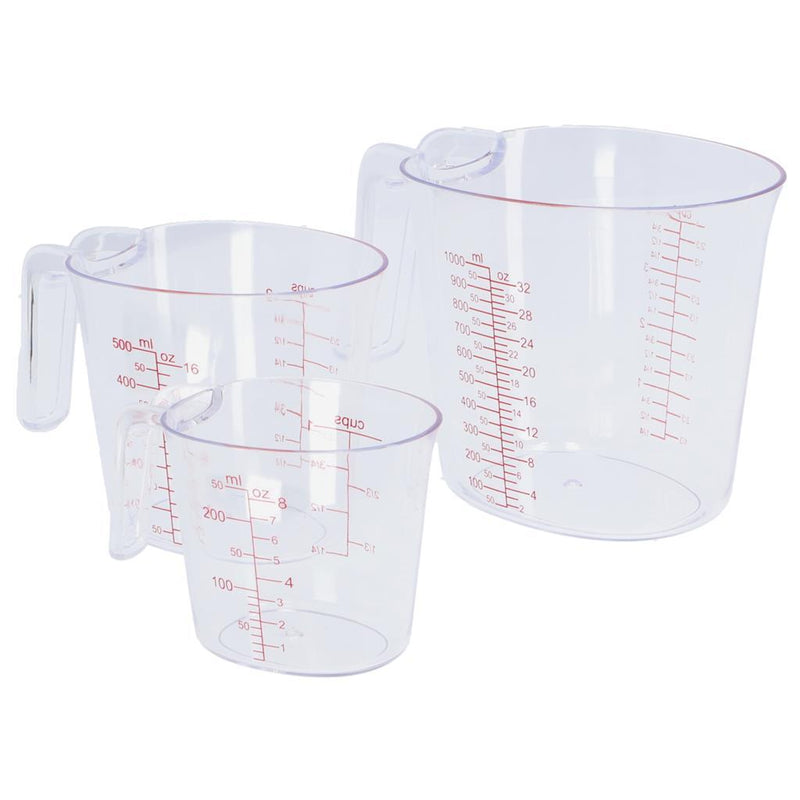 Patisse Stapelbare Maatbekers 250-1000 ml 3 Stuks Transparant