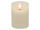 LED Kaars rustiek - 7.50x10.00cm - Ivoor