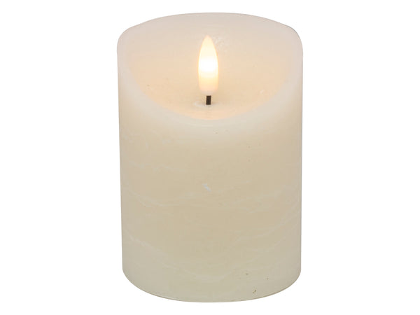 LED Kaars rustiek - 7.50x10.00cm - Ivoor