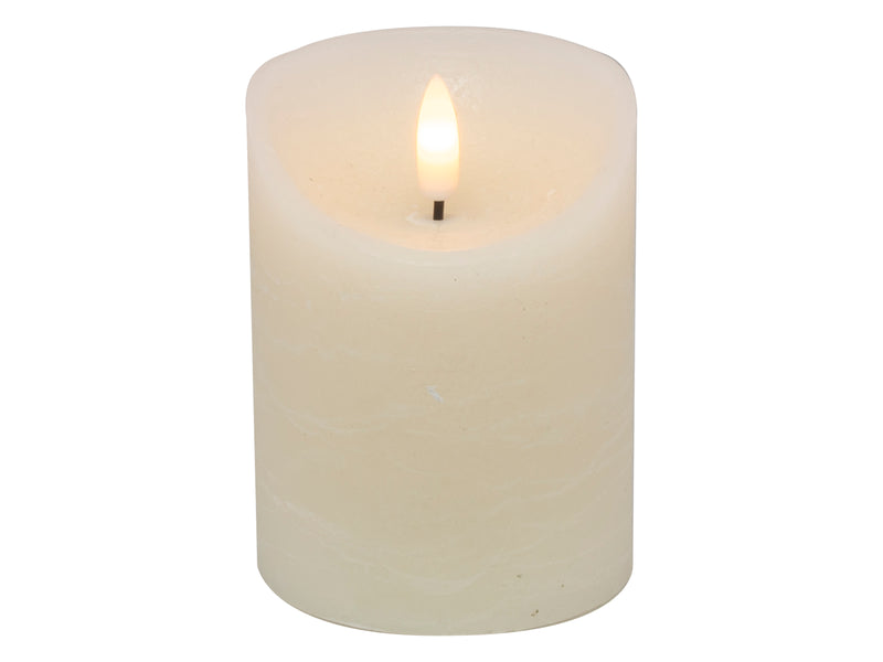 LED Kaars rustiek - 7.50x10.00cm - Ivoor