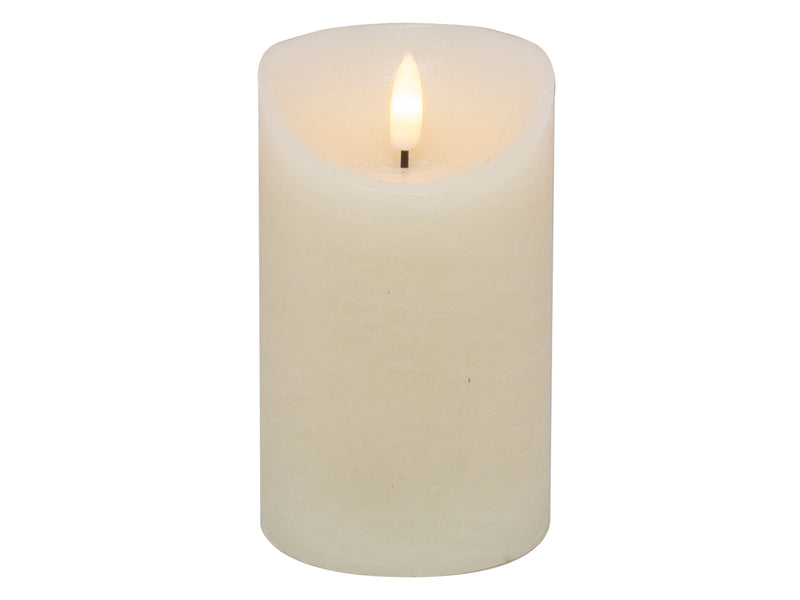 LED Kaars rustiek - 7.50x12.50cm - Ivoor