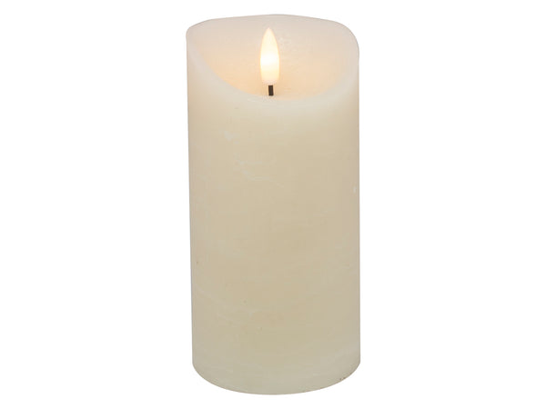 LED Kaars rustiek - 7.50x15.00cm - Ivoor