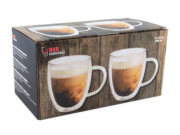 Dubbelwandig Set Van 2 met Handvat 200 Ml