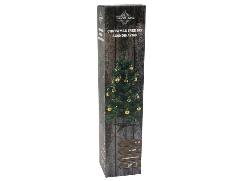 Kerstboom 60cm incl. verlichting en decoratie