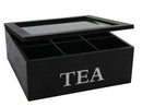 Theekist hout 9 vaks zwart