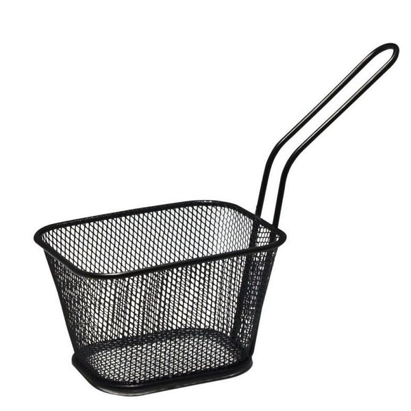 Easyline Serveer Frietmandje Zwart RVS 11x9 cm