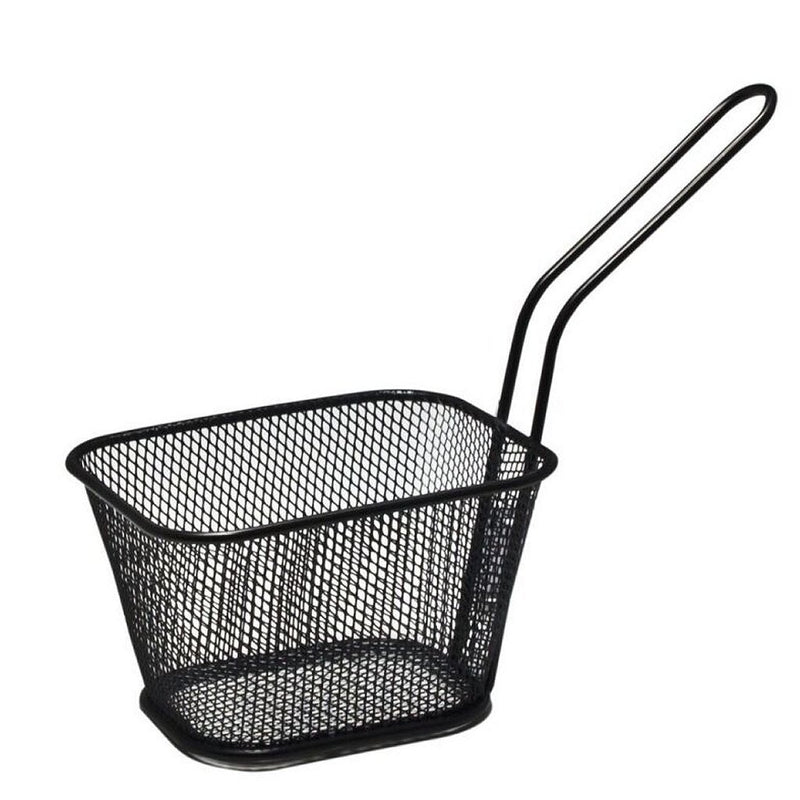 Easyline Serveer Frietmandje Zwart RVS 11x9 cm