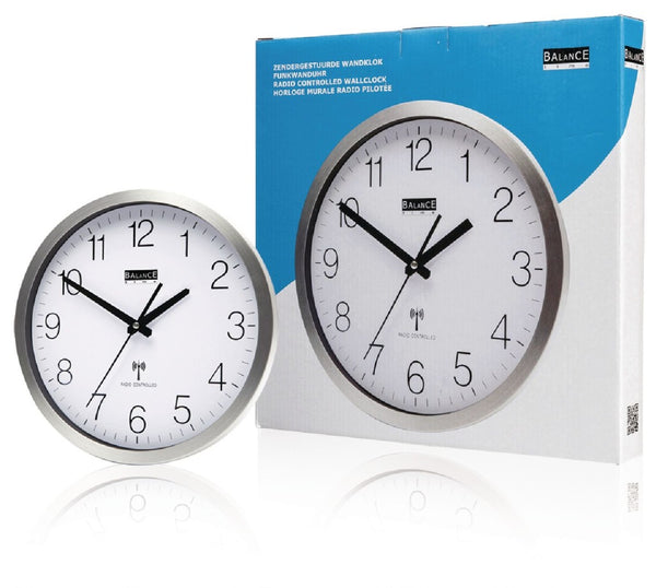 Balance Time RC Klok zendergestuurd 30cm aluminium
