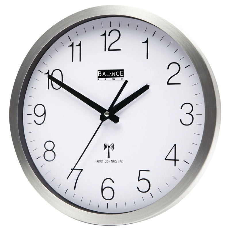Balance Time RC Klok zendergestuurd 30cm aluminium