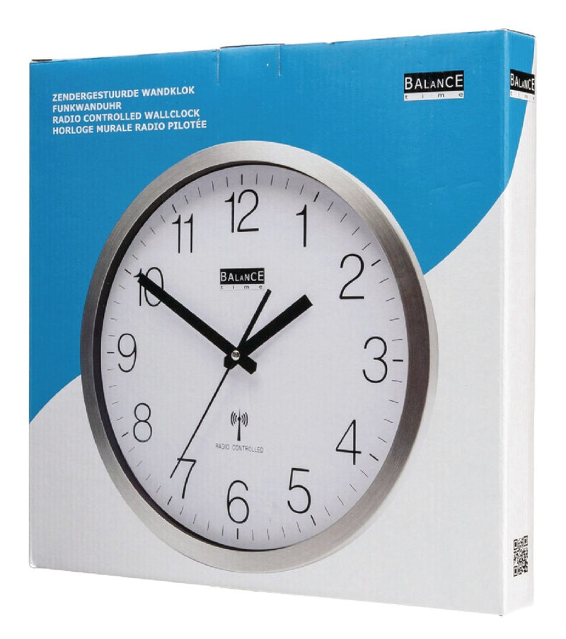 Balance Time RC Klok zendergestuurd 30cm aluminium