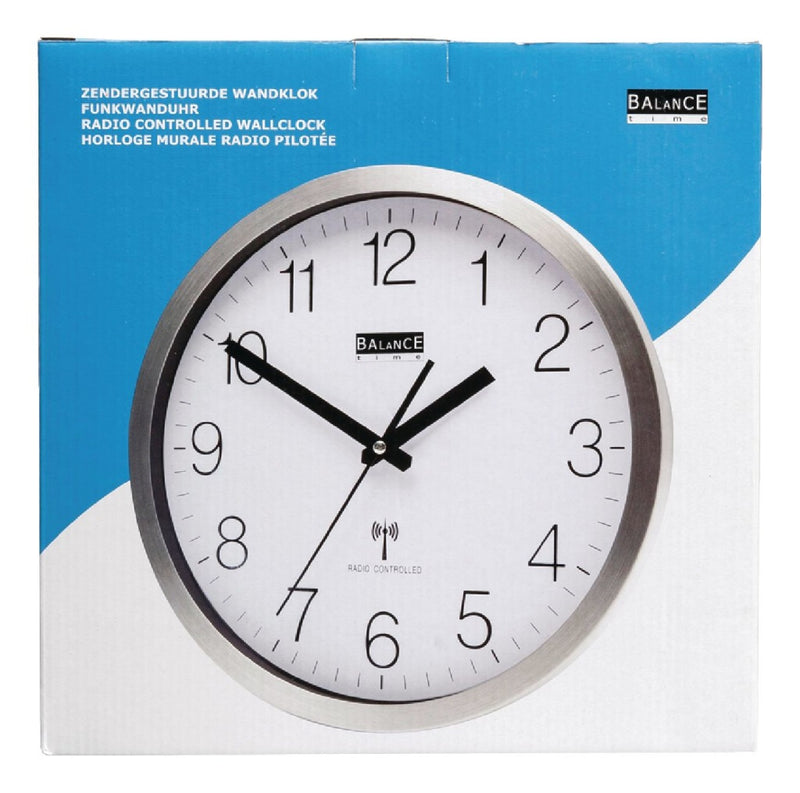 Balance Time RC Klok zendergestuurd 30cm aluminium