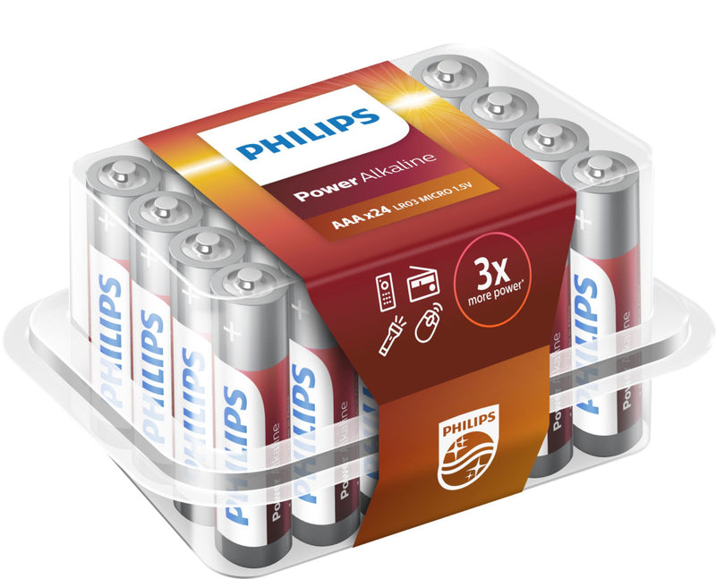 Philips LR03P24P/10 Power Alkaline AAA Batterijenbox 24 Stuks
