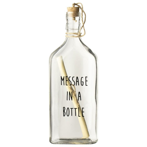 Gusta Flessenpost Glazen Fles Message in a Bottle 9x5x25 cm